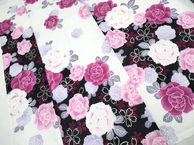 平和屋着物∴夏物 浴衣 薔薇 バラ 銀彩 綿 逸品 CABA0649ng