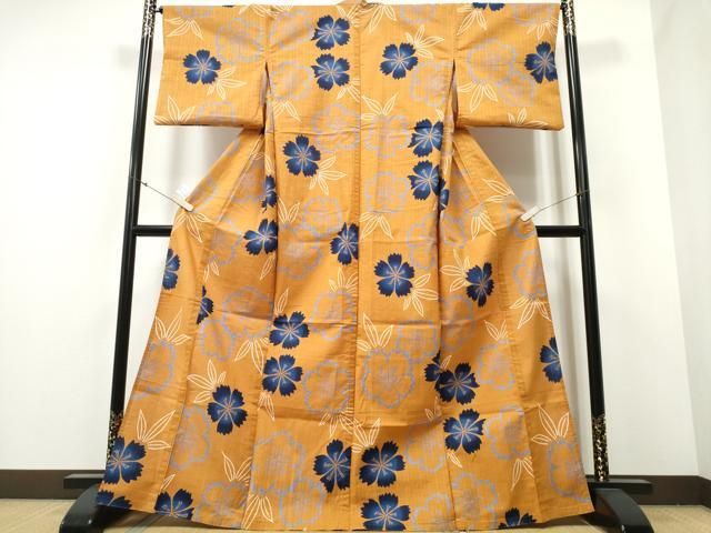 平和屋着物∴夏物 浴衣 リバーシブル 舞花文 鈴乃屋扱い 綿 ng 浴衣