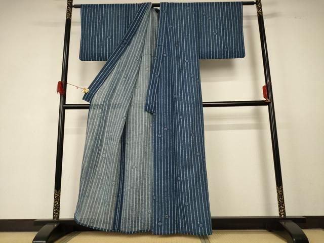  平和屋着物 夏物 小紋 紗 舞花文 洗える着物 jd 小紋 着物