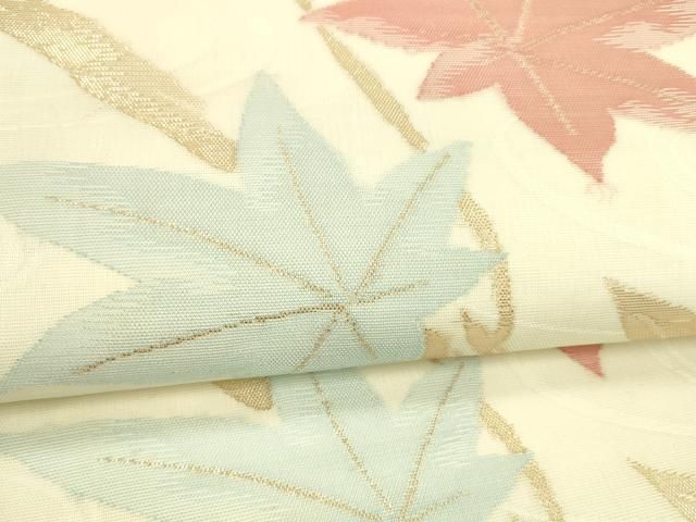 平和屋着物＊夏物 九寸開き名古屋帯 竜田川 金糸 正絹 2024 逸品