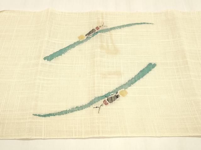 八寸名古屋帯 蛍草葉文