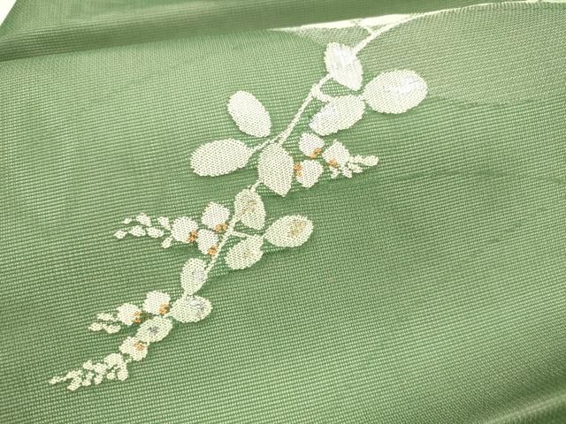 平和屋着物＊夏物 九寸名古屋帯 草葉文 金銀糸 正絹 逸品 DABA0038cm