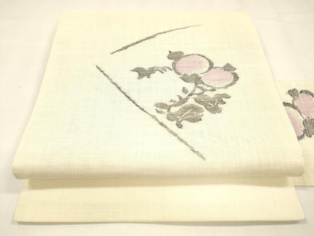 平和屋着物＊夏物　八寸名古屋帯　枝花文　DABA0041cm 平和屋着物＊夏物 八寸名古屋帯 枝花文 DABA0041cm