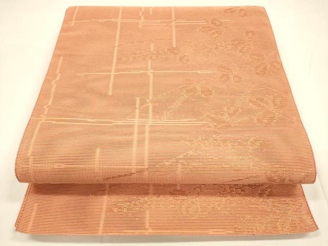 平和屋着物 夏物 八寸名古屋帯 草葉文 金糸 cm