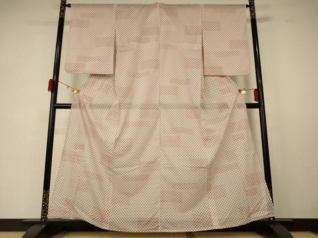 平和屋着物 夏物 小紋 絽 花菱文 洗える着物 jd