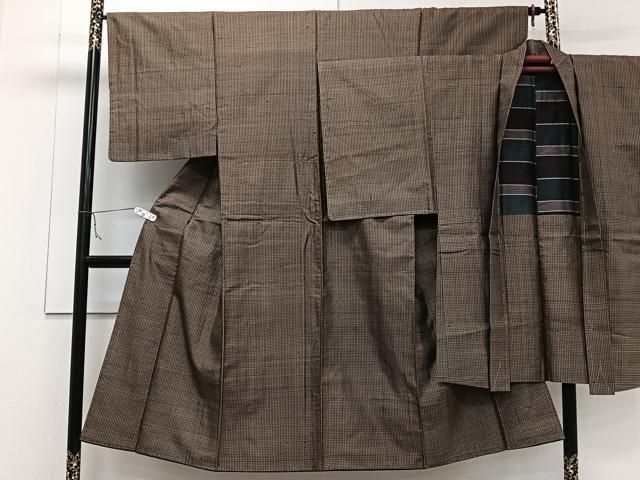 平和屋着物□男性 本場大島紬 アンサンブル 長羽織 絣文様 平和屋着物男性