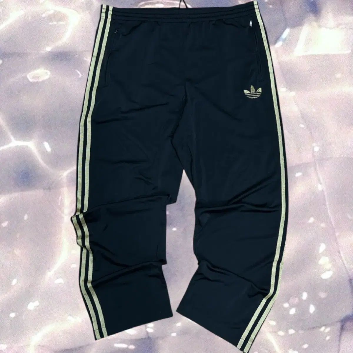 90 s アディダス ファイヤーバード 黒金 ブラック GOLD 3本線 ワイド トラック パンツ 115 ジョガーパンツ スウェットパンツ パンツ