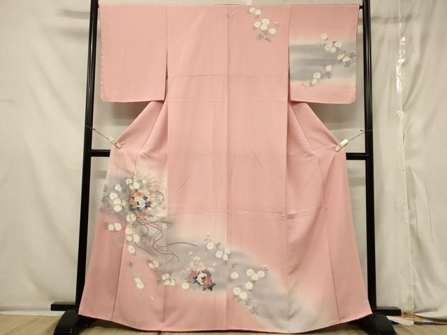 平和屋本店□極上 訪問着 駒刺繍 吉祥花丸文 暈し染め 金彩