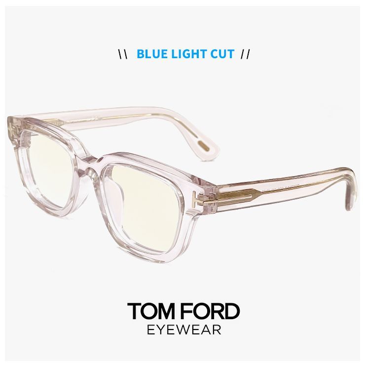 トムフォード メガネ TF 6072 D B ECO 072 度なし ブルーライトカット レンズ TOM FORD クリアサングラス 伊達メガネ FT V db ウェリントン 型 肉厚 フレーム