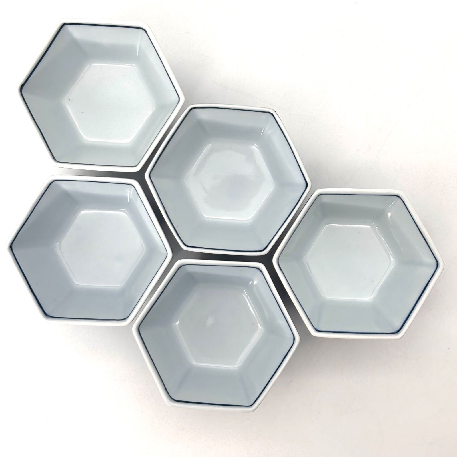 源右衛門窯】染付六角豆鉢（小鉢）5客揃 / 有田焼 源右衛門 古染風