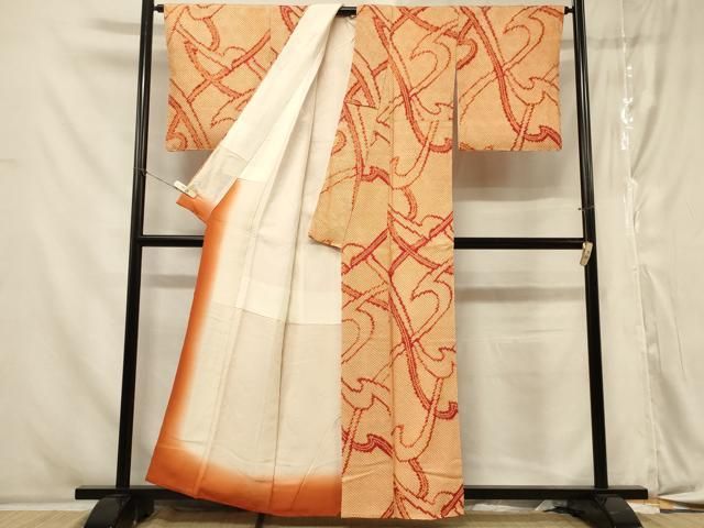 平和屋着物□上質な小紋 総絞り 抽象文 正絹 逸品 未使用 CABA3049in