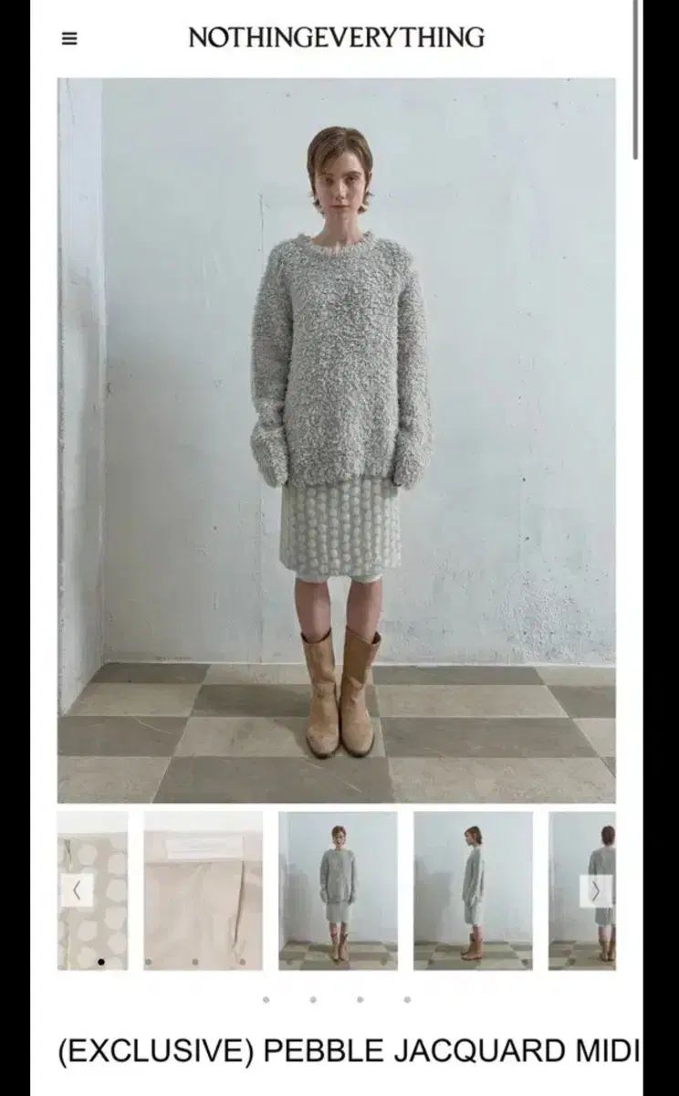 낫띵에브리띵 ペブル ミディ スカート