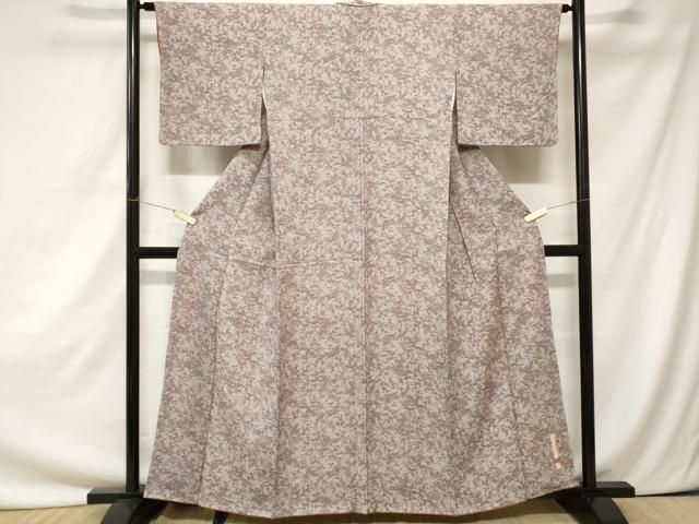 平和屋着物○上質な小紋 ふくれ織 枝蕾 黒地 正絹 逸品 CAAZ2898yc