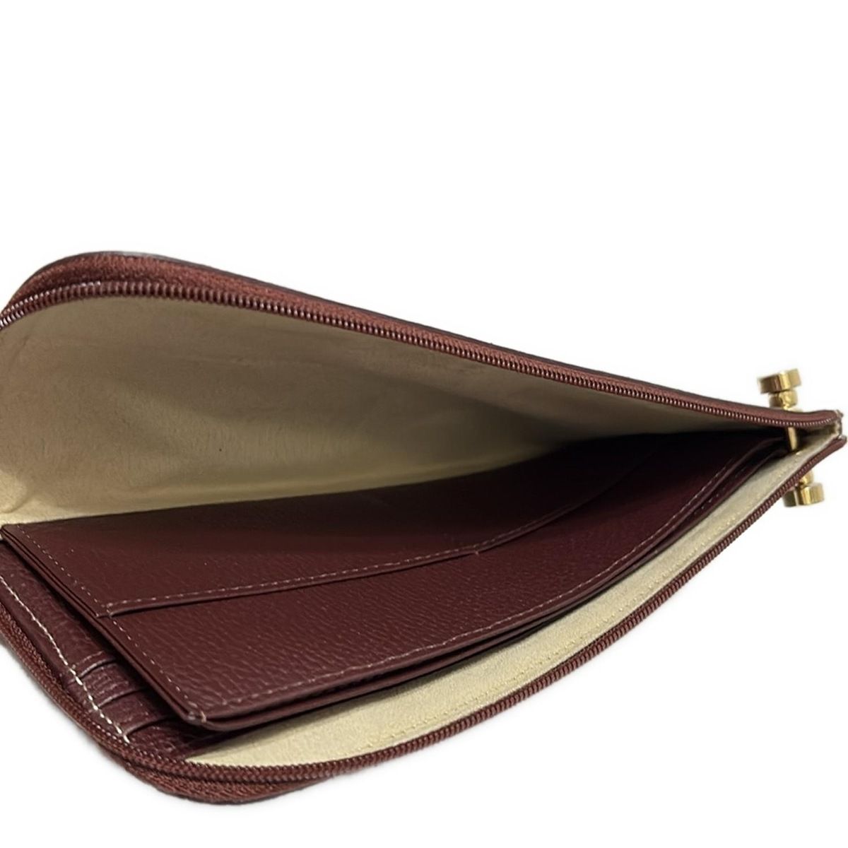  ATAO アタオ 財布 - ボルドー ショルダーウォレット L字ファスナー スマホケース付き レザー その他 小物