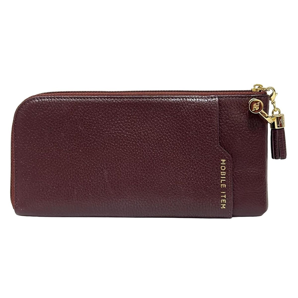ATAO アタオ 財布 - ボルドー ショルダーウォレット L字ファスナー スマホケース付き レザー