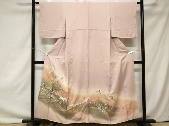 平和屋着物□色留訪問着 流水籬飛鶴文 暈し染め 金銀彩 正絹 逸品