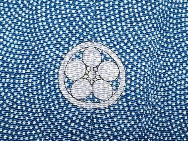 平和屋着物□江戸小紋 作家物 鮫小紋柄 鬼しぼ縮緬 正絹 逸品