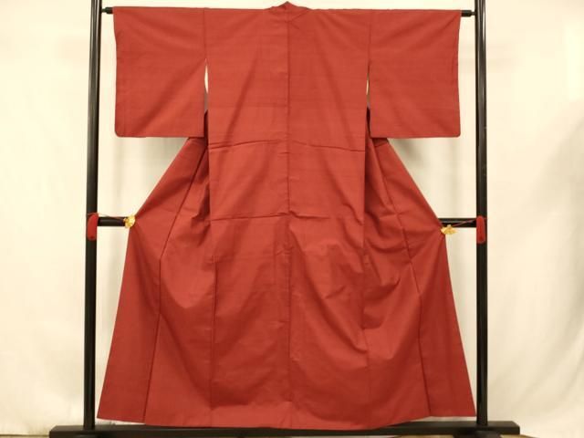 平和屋着物□上質な紬 色無地 茜色 正絹 逸品 AABD6830fw - メルカリ