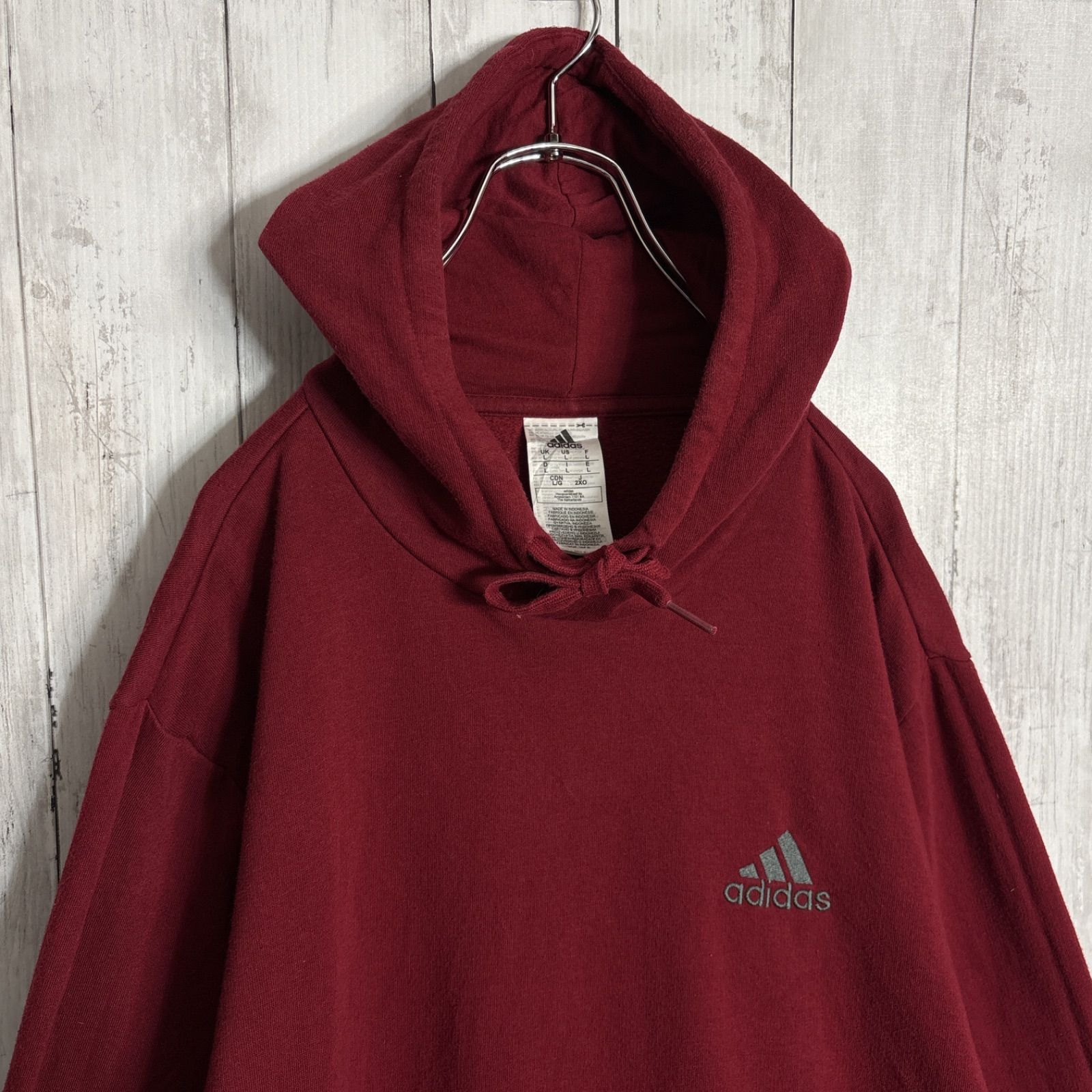 入手困難】オールドアディダス ワインレッド パーカー #u694 - メルカリ