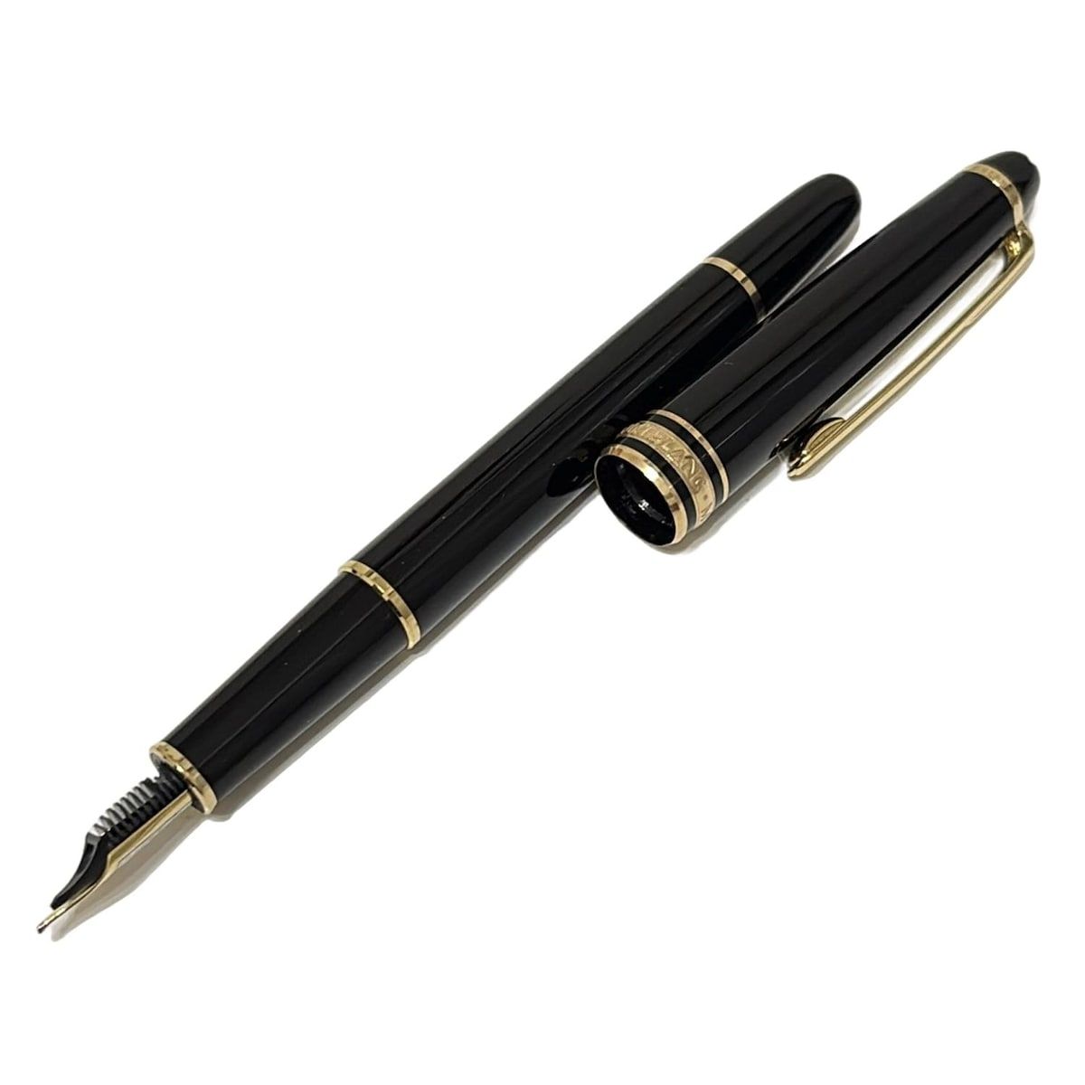モンブラン 万年筆 マイスターシュティック 黒×ゴールド インクなし ペン先18 K