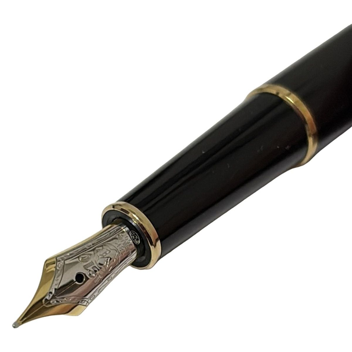 モンブラン 万年筆 マイスターシュティック 黒×ゴールド インクなし ペン先18 K