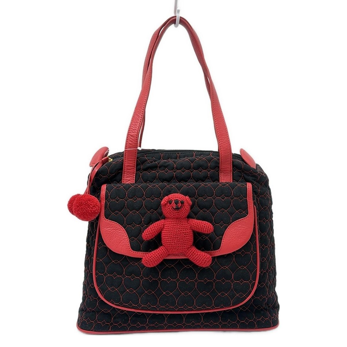 MOSCHINO(モスキーノ) ショルダーバッグ - 黒×レッド ハート/クマ