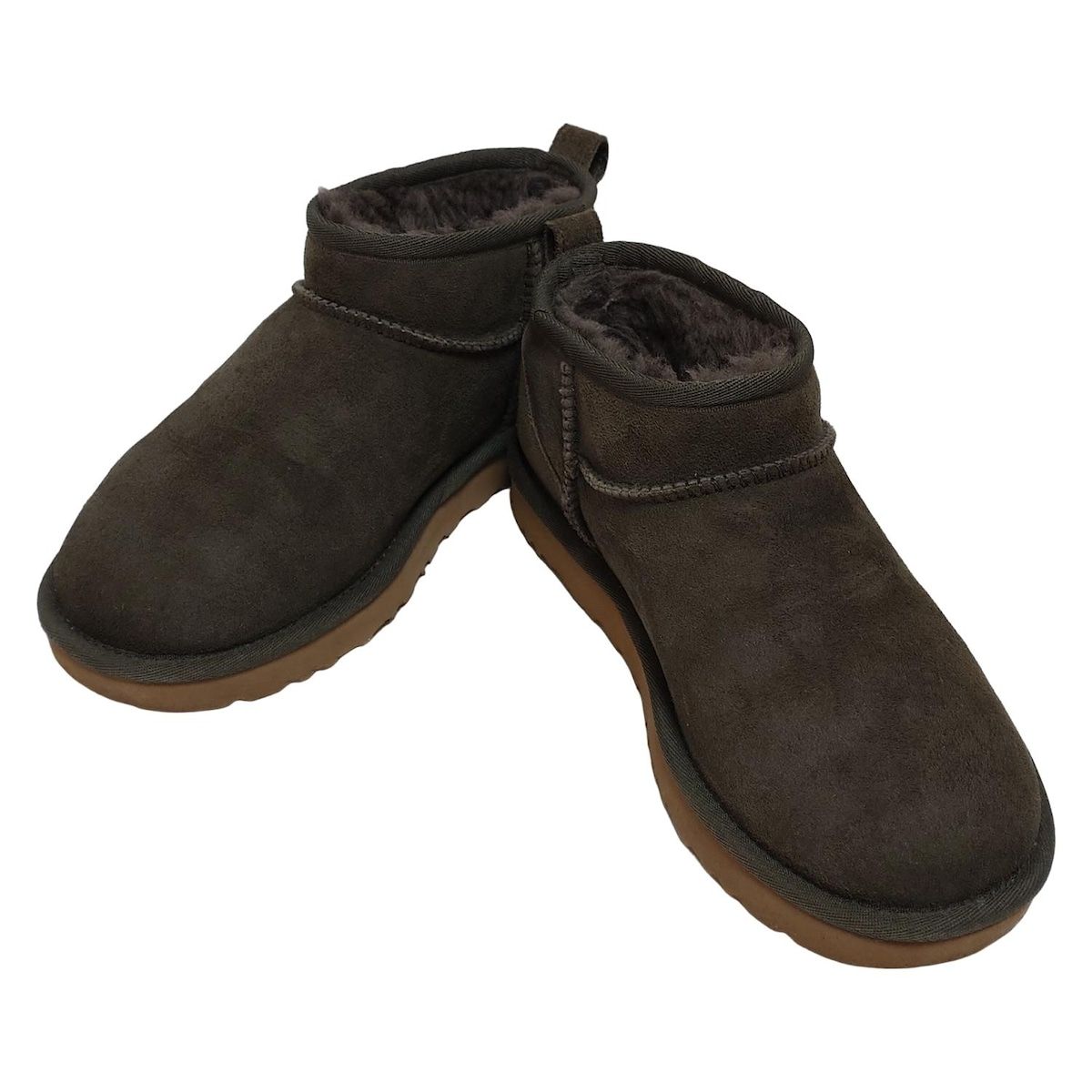 UGG アグ ショートブーツ 23 レディース クラシック ウルトラ ミニ 1116109 カーキ ムートン
