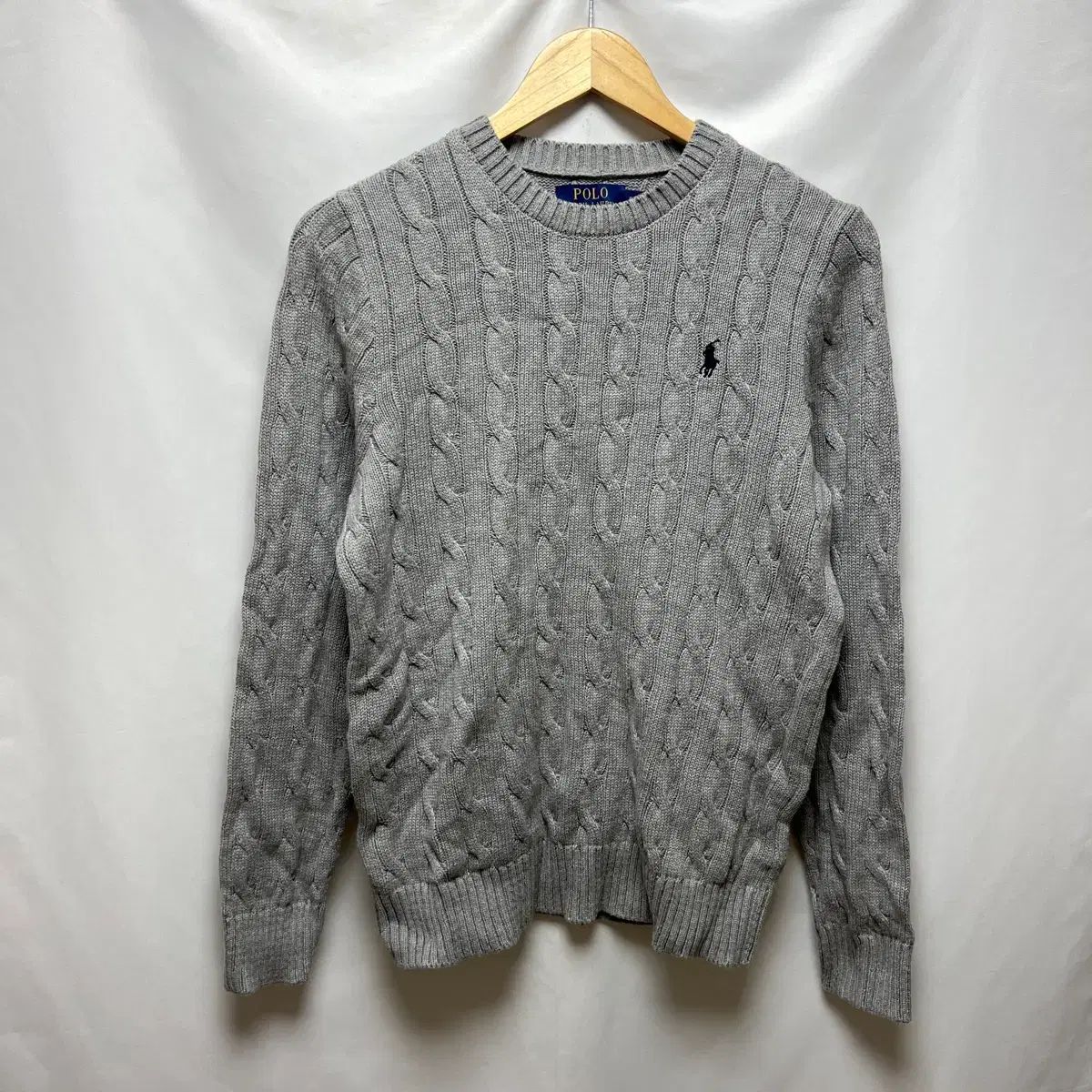 正規品/S ポロ ラルフローレン グレー ケーブル編み ケーブル編み