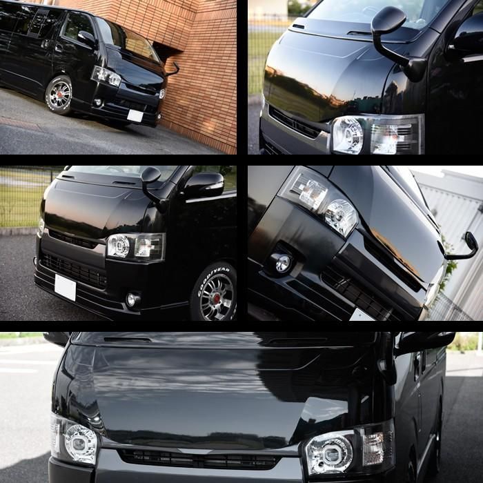 HELIOS 未塗装 200系 ハイエース 標準 ボンネット アイアン バッドフェイス フロント 1型 2型 3型 4型 5型 6型 7型 8型