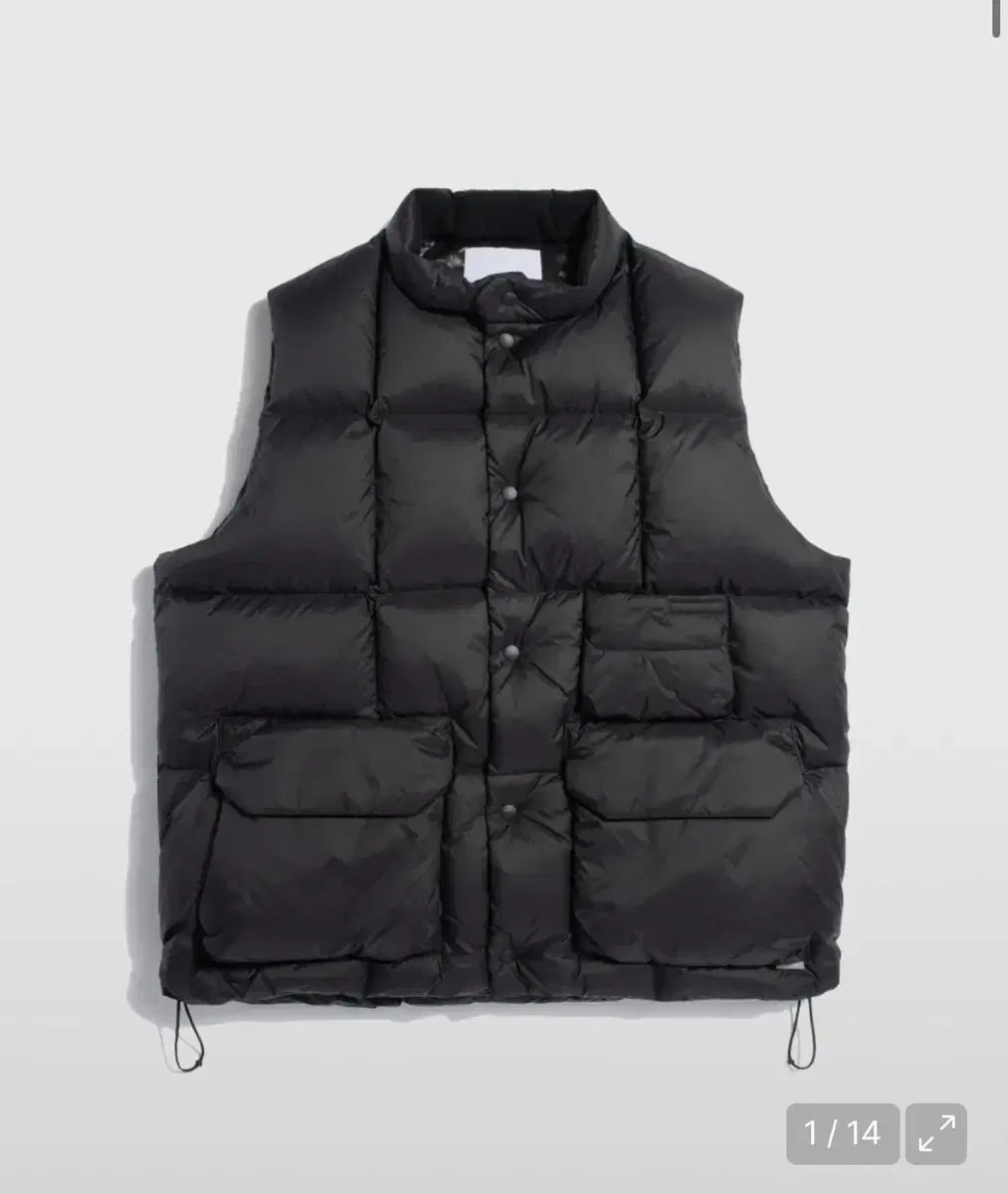 L エスピオナージ マルチ ポケット ダウン ベスト ブラック