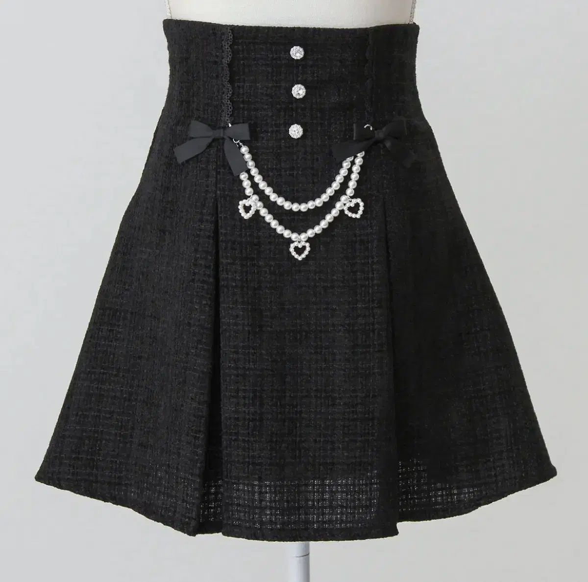 ディアマイラブ ハート パール ツイード スカート 3 L