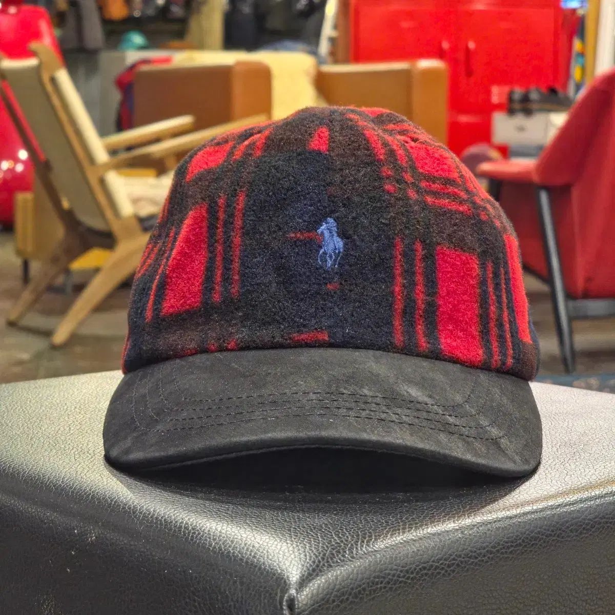 ポロラルフローレン レッド CHECK ベースボールキャップ 帽子