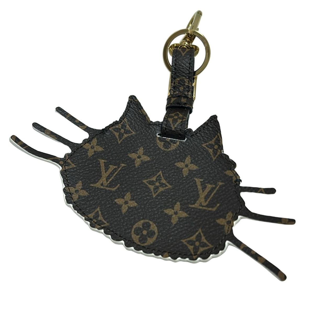 LOUIS VUITTON ルイヴィトン キーホルダー チャーム エピ ポルトアドレスキャットグラム MP 2282 グレー レザー 牛革