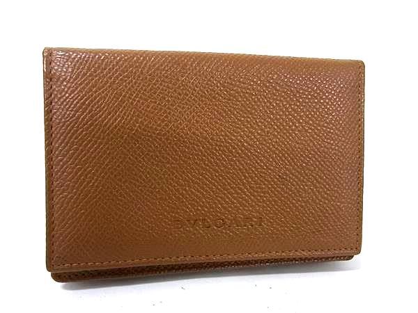 BVLGARI ブルガリ カードケース クラシコ 20357 ブラウン レザー ユニセックス 名刺入れ