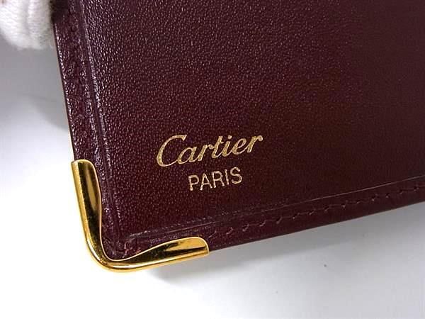 Cartier カルティエ 財布 マストライン ボルドー レザー メンズ 二つ折り 長財布