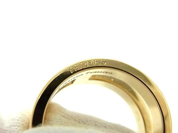 HERMES エルメス スカーフリング リュバン ゴールド メタル レディース