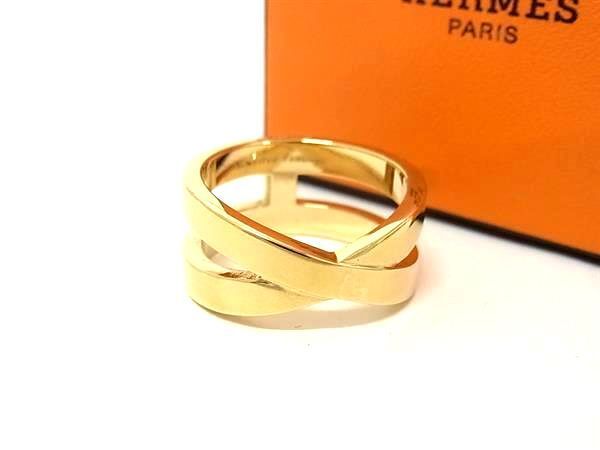 HERMES エルメス スカーフリング リュバン ゴールド メタル レディース