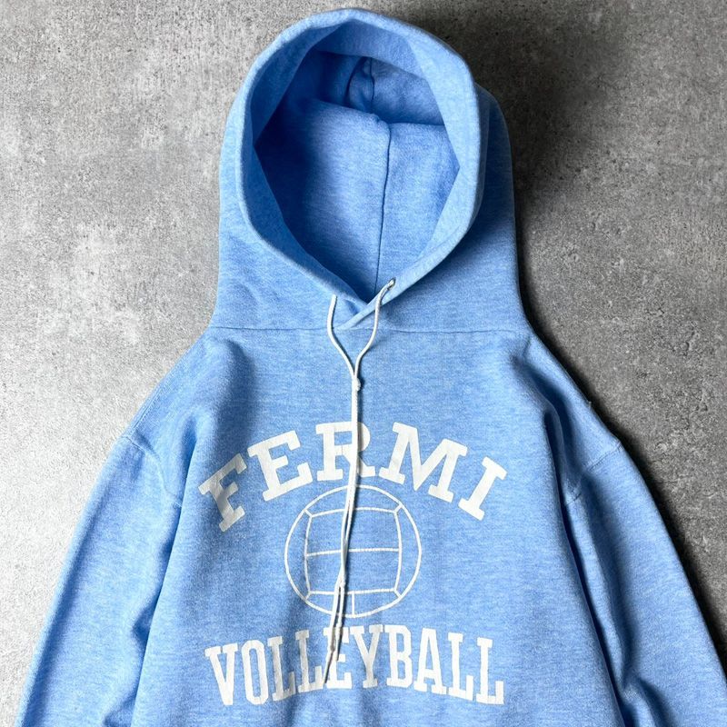 70s 80s 金タグ RUSSELL 3段 プリント スウェット フード パーカー M