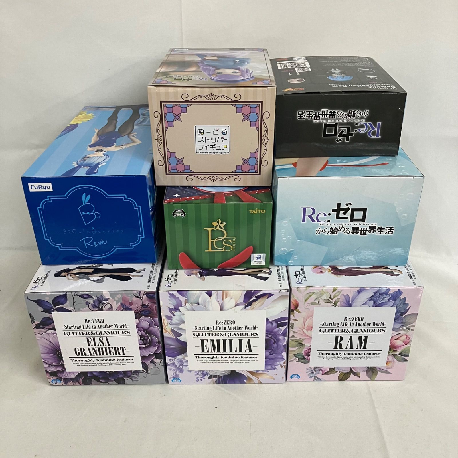 未開封 リゼロ GLITTER&GLAMOURS 他 フィギュア 8個セット SFQ382 c107