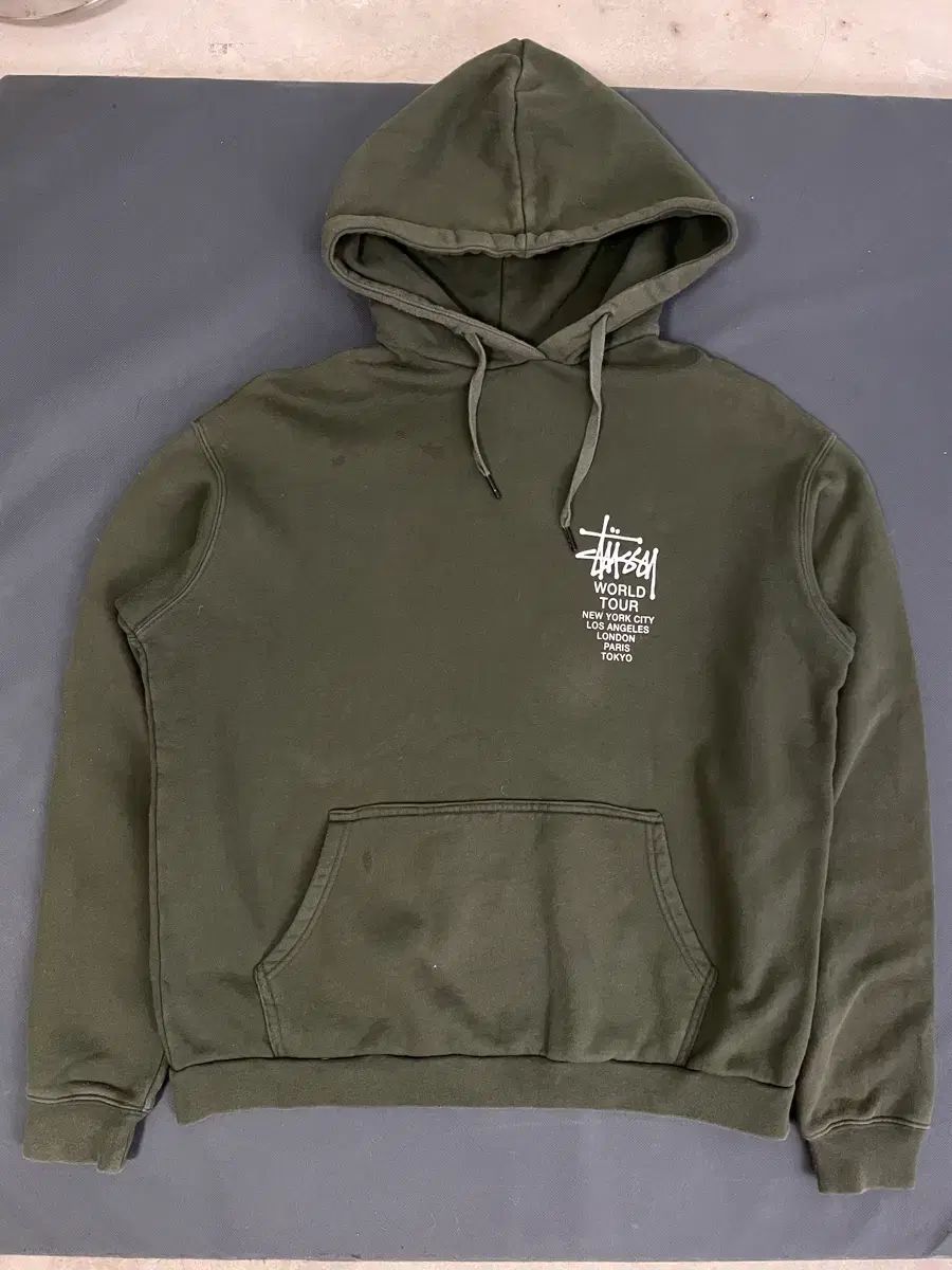 STUSSY ワールドツアー フーディー Tシャツ カーキ S 90 95