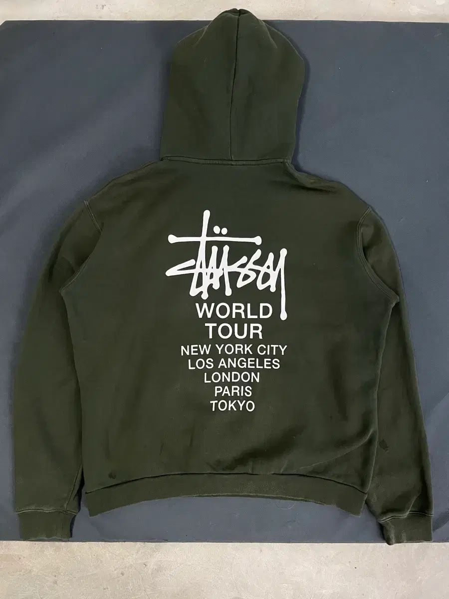 STUSSY ワールドツアー フーディー Tシャツ カーキ S 90-95