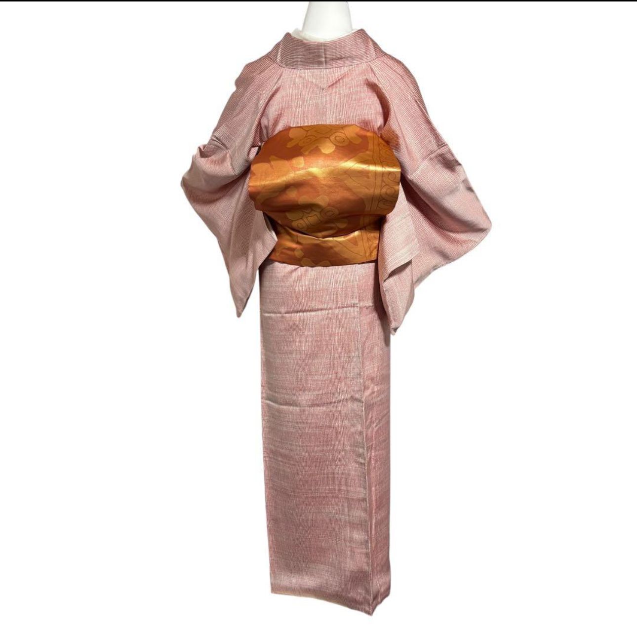 未使用 新品同様 美品 袷 正絹 江戸小紋 変わり万筋 フルセット 4点