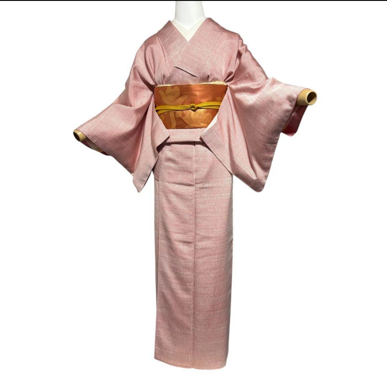 未使用 新品同様 美品 袷 正絹 江戸小紋 変わり万筋 フルセット 4点