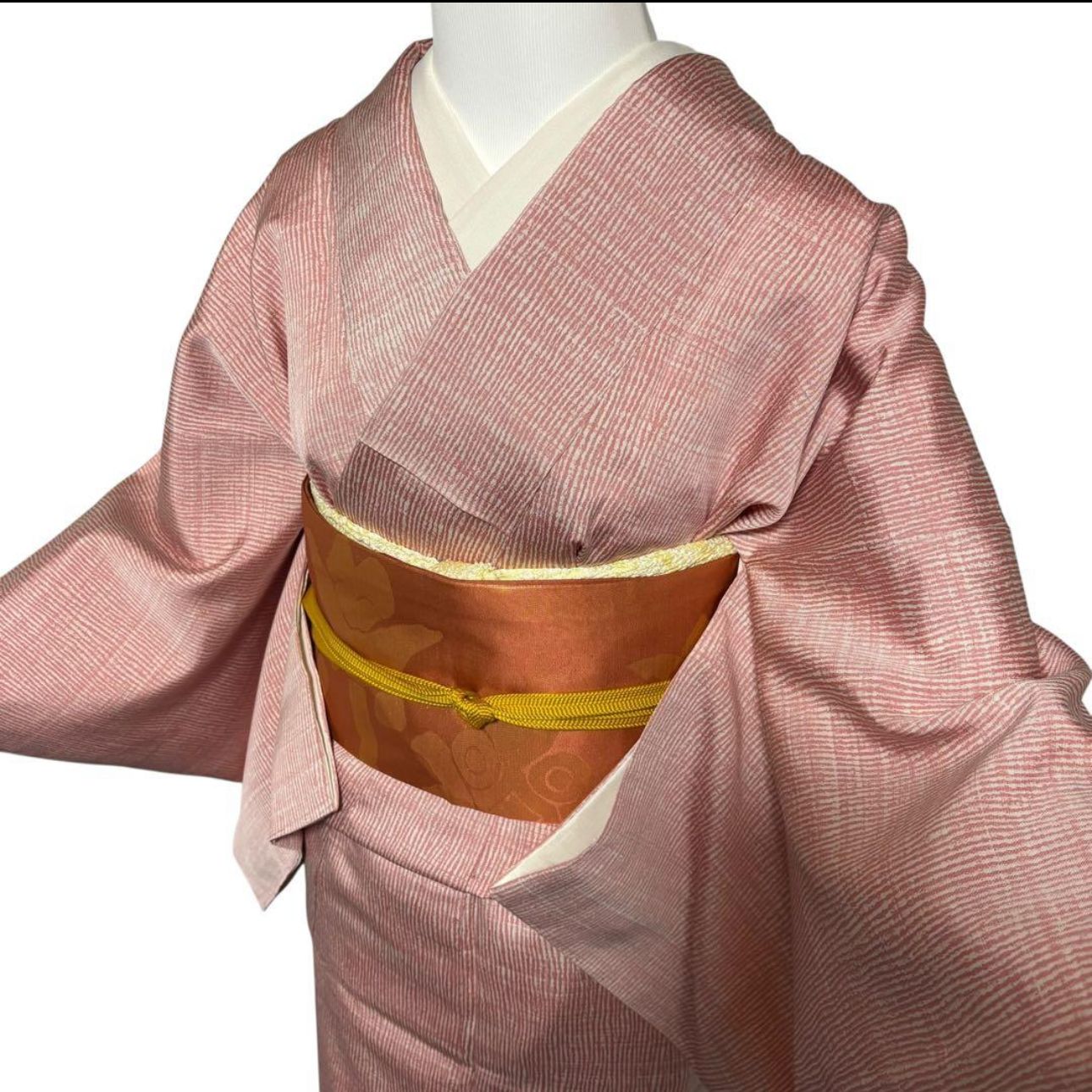 未使用 新品同様 美品 袷 正絹 江戸小紋 変わり万筋 フルセット 4点