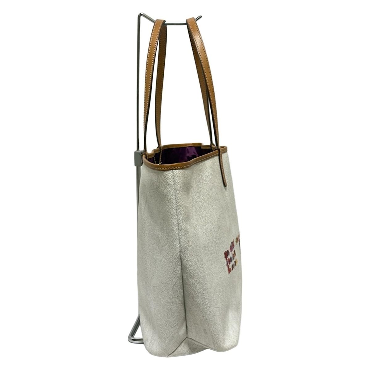 ETRO(エトロ) トートバッグ美品 - 白×レッド×マルチ 注文 レザー ETRO