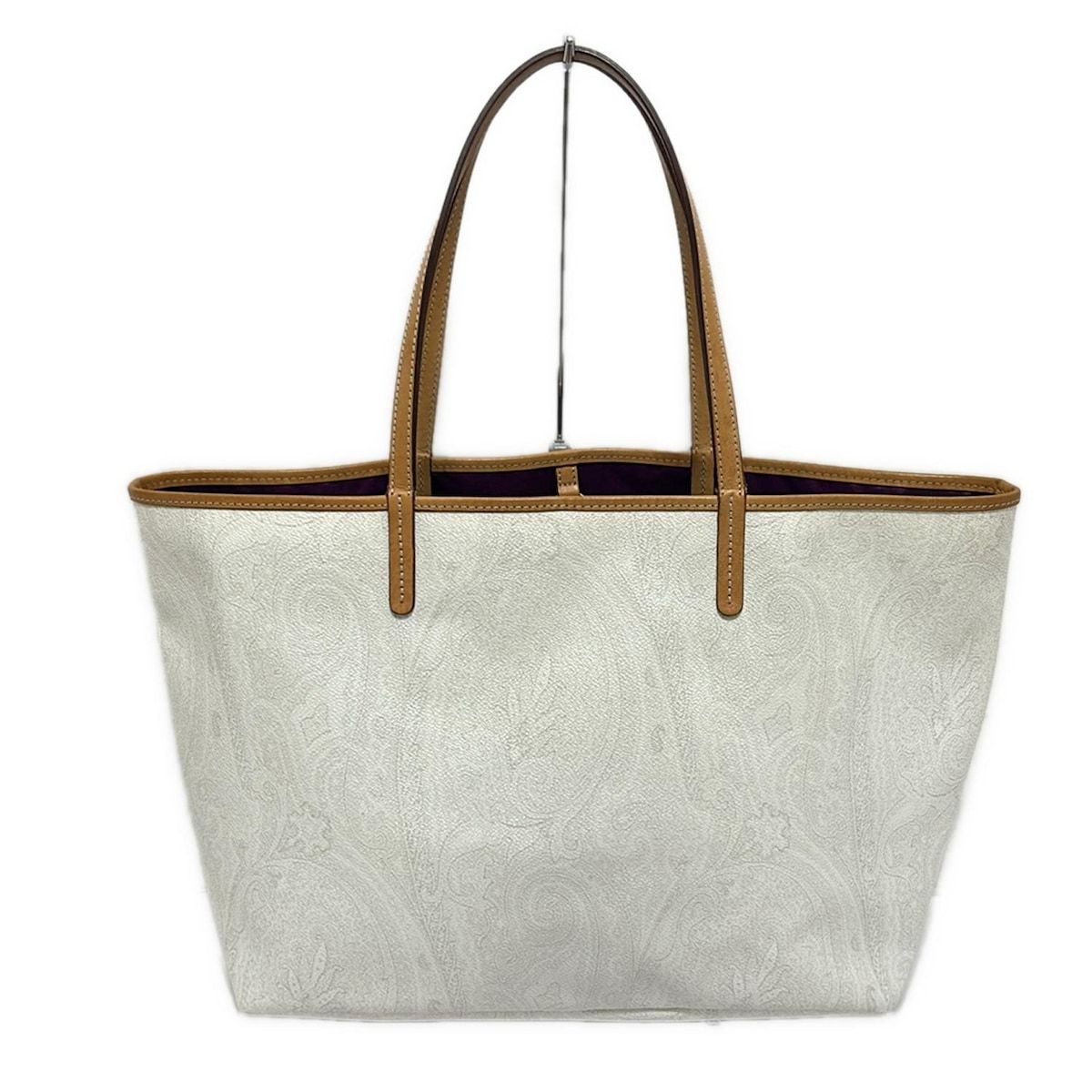 ETRO(エトロ) トートバッグ美品 - 白×レッド×マルチ 注文 レザー ETRO