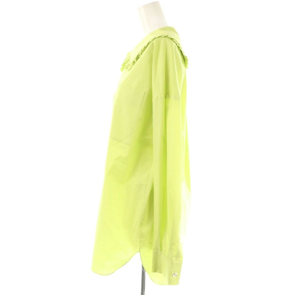 新品タグ付き エンフォルド ENFOLD 25AW フリルカラーシャツ ライム エンフォルド ENFOLD 25AW FRILL-COLLAR SHIRT シャツ フリル 長袖 38