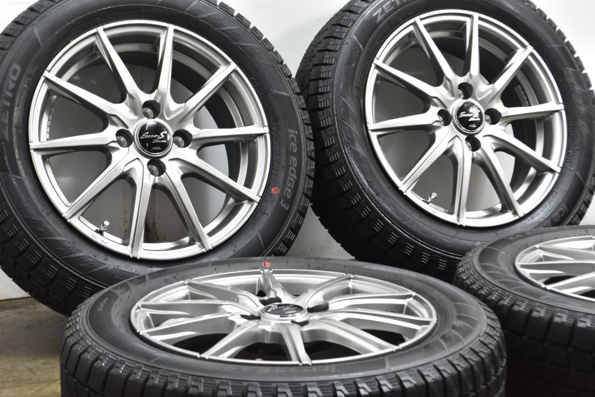 バリ溝 ユーロストリーム 15 in 5 J 43 PCD 100 ハンコック ゼトロ アイスエッジ3 175 65 R アクア ヴィッツ カローラフィールダー