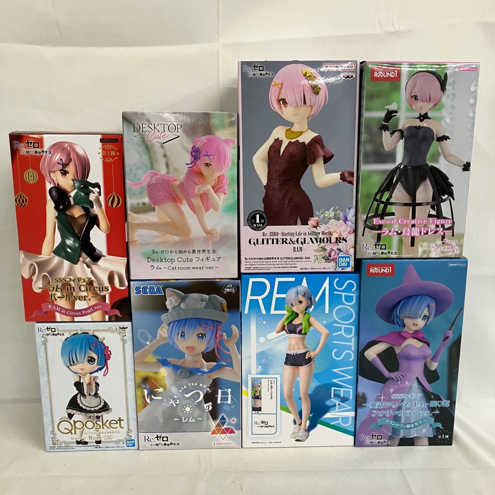リゼロ Desktop Cute 他 レム ラム フィギュア セット SFQ 383 c 107