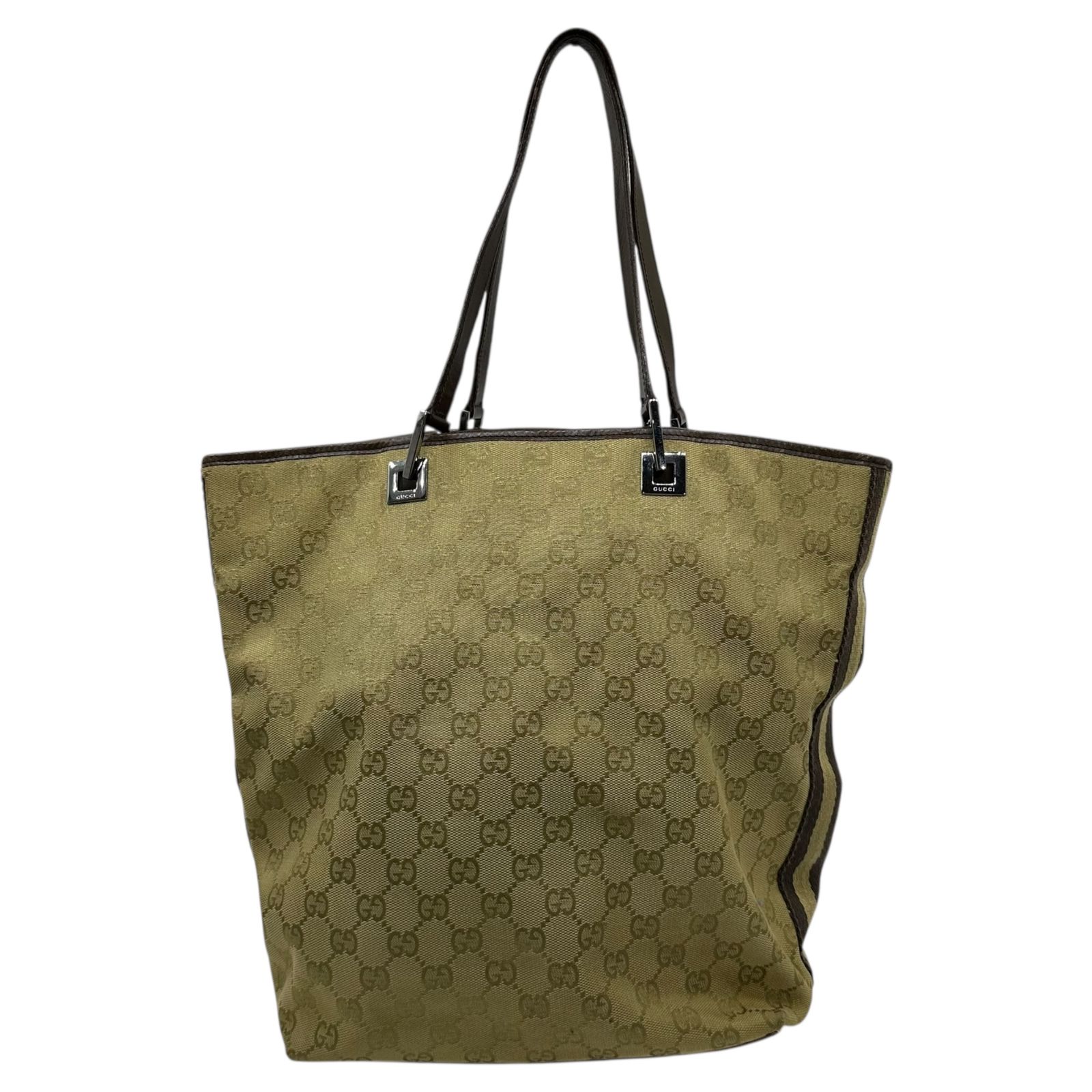 GUCCI GGキャンバス トートバッグ ベージュ ブラウン GUCCI(グッチ) GG Canvas Tote Bag GG キャンバス レザー トート